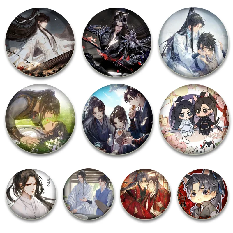 Round Cartoon Pins Chu Wanning Mo Ran Mo Weiyu Badge The Husky and His White Cat Shizun Erha He Ta De Bai Mao Shizun Brooches