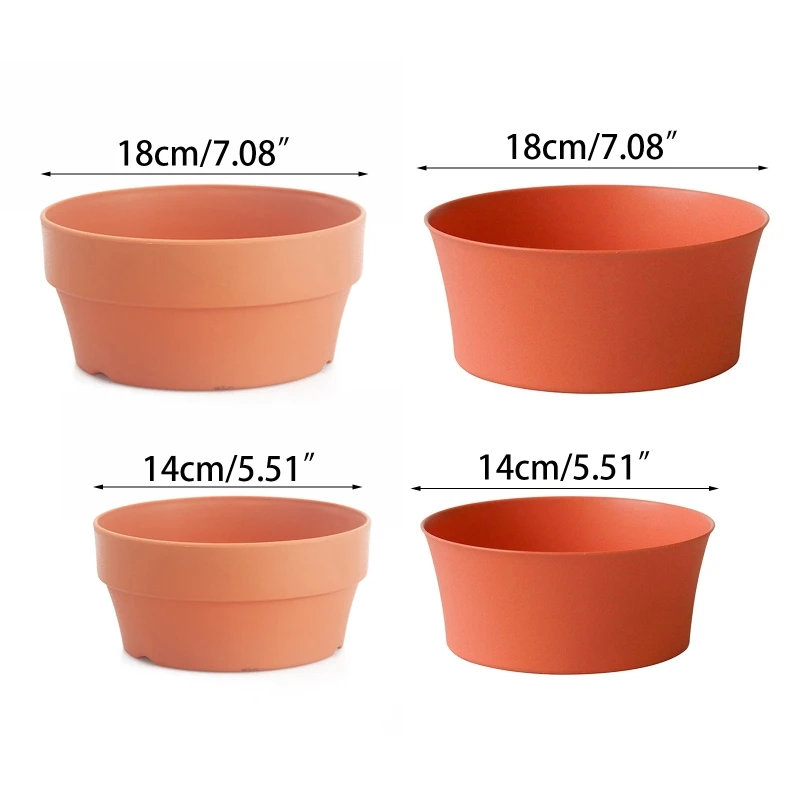 F92B Imitation Terracotta Pot/Tray for Plants Round Plant Pot/Tray with Drainage Hole