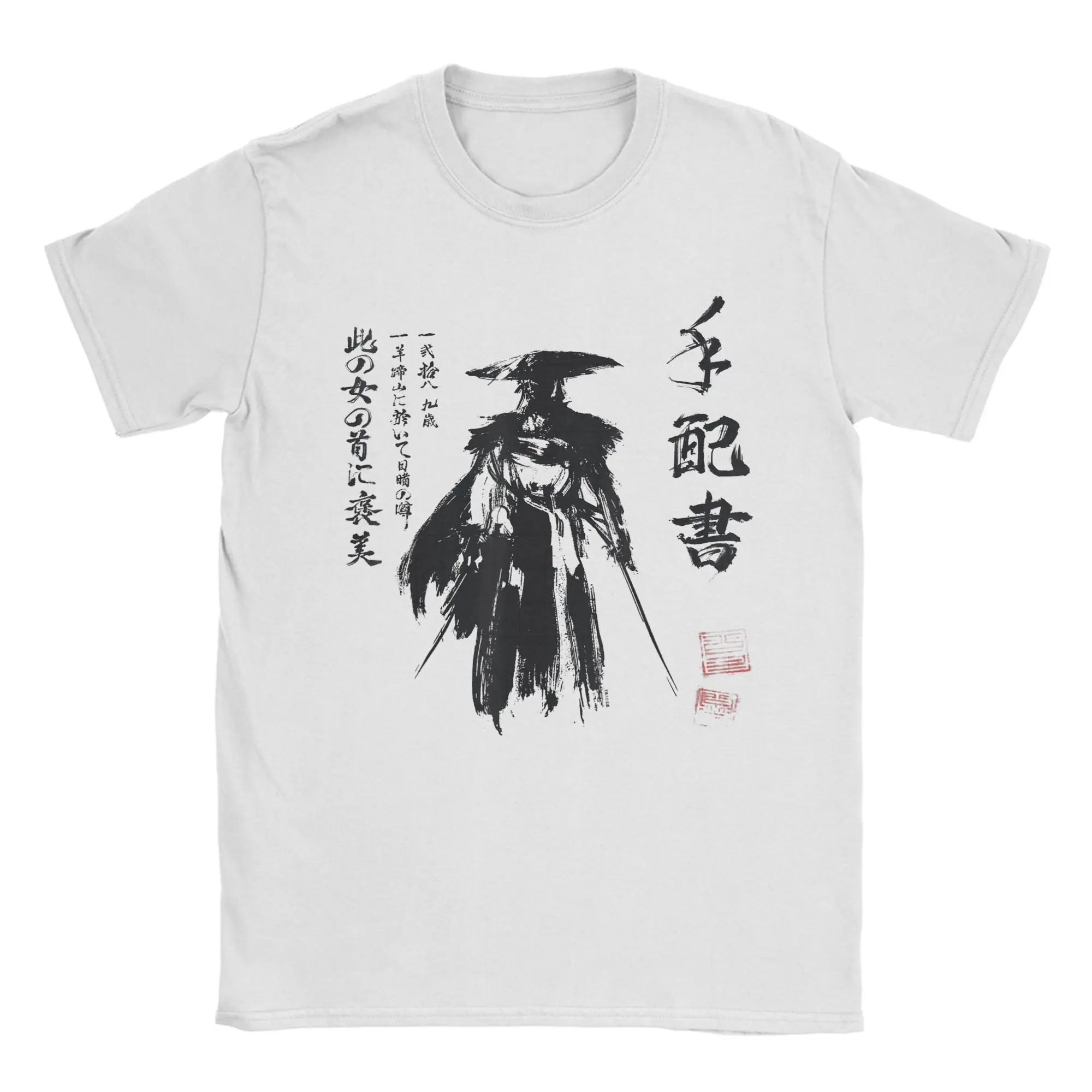 Ghost of Yotei Atsu Sketch Distressed Wanted Poster T-Shirt Summer  100% Cotton T Shirts For Men Fashion Tee Shirt Fun Tees