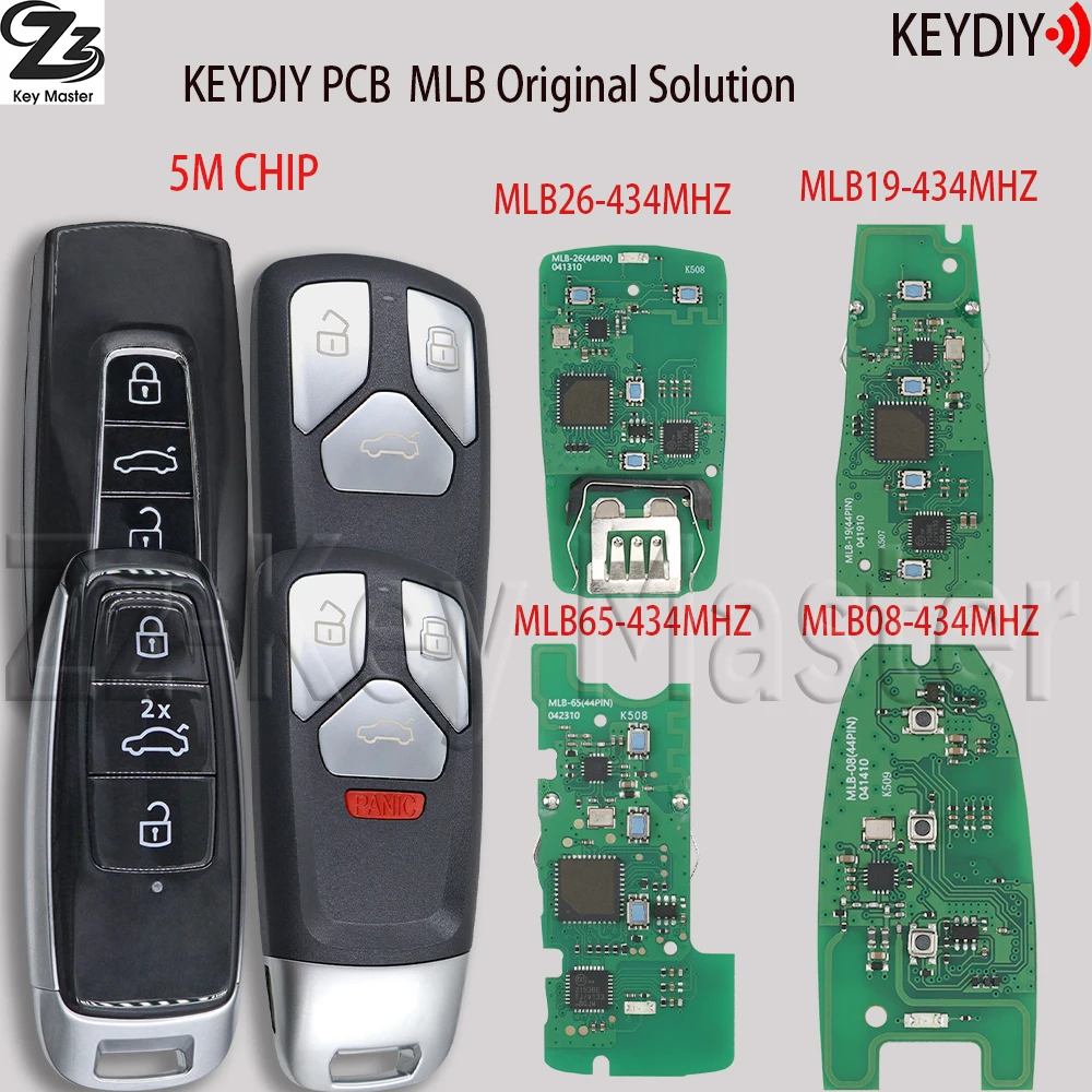 Zz FCCID:IYZ-AK2 KEYDIY MLB-26/08/19/65 PCB 434MHZ 5M CHIP Proximity Auto Fernbedienung Schlüssel für Audi A4 A6 A8 Q5 VW Porsche MLB Cayenne