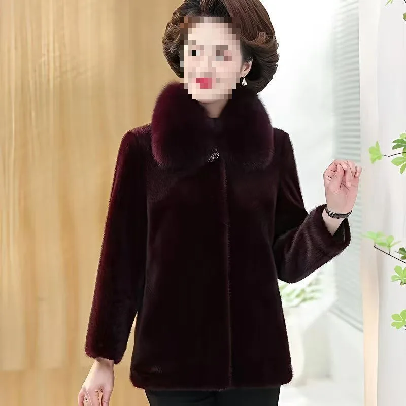 ファッション毛皮ジャケット女性 2026 秋冬新高品質ミンクジャケット女性ミンクベルベットコート中年高齢者オーバーウェア