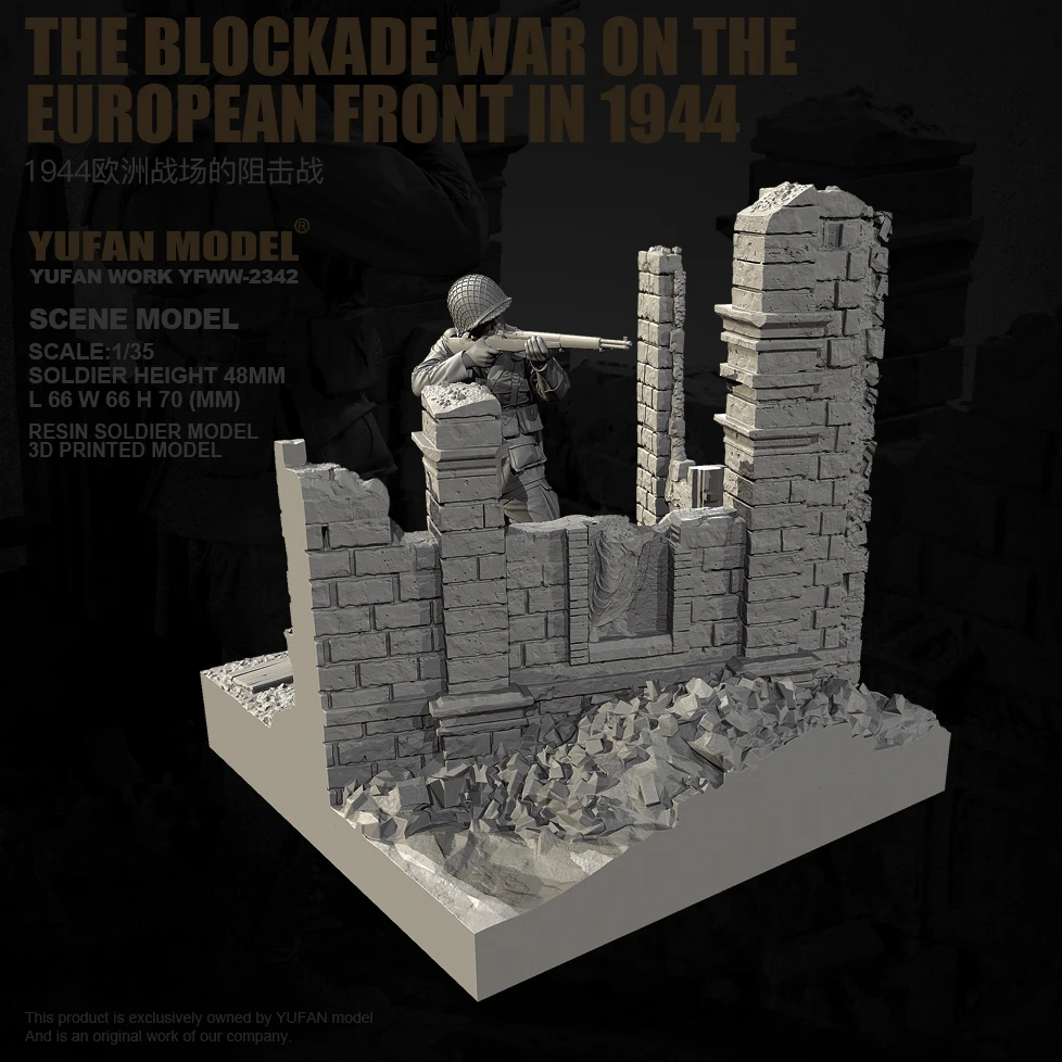 

YUFAN MODE 1/35, наборы моделей из смолы, фигурка бесцветная и самособранная (полный комплект) YFWW-2342+3D