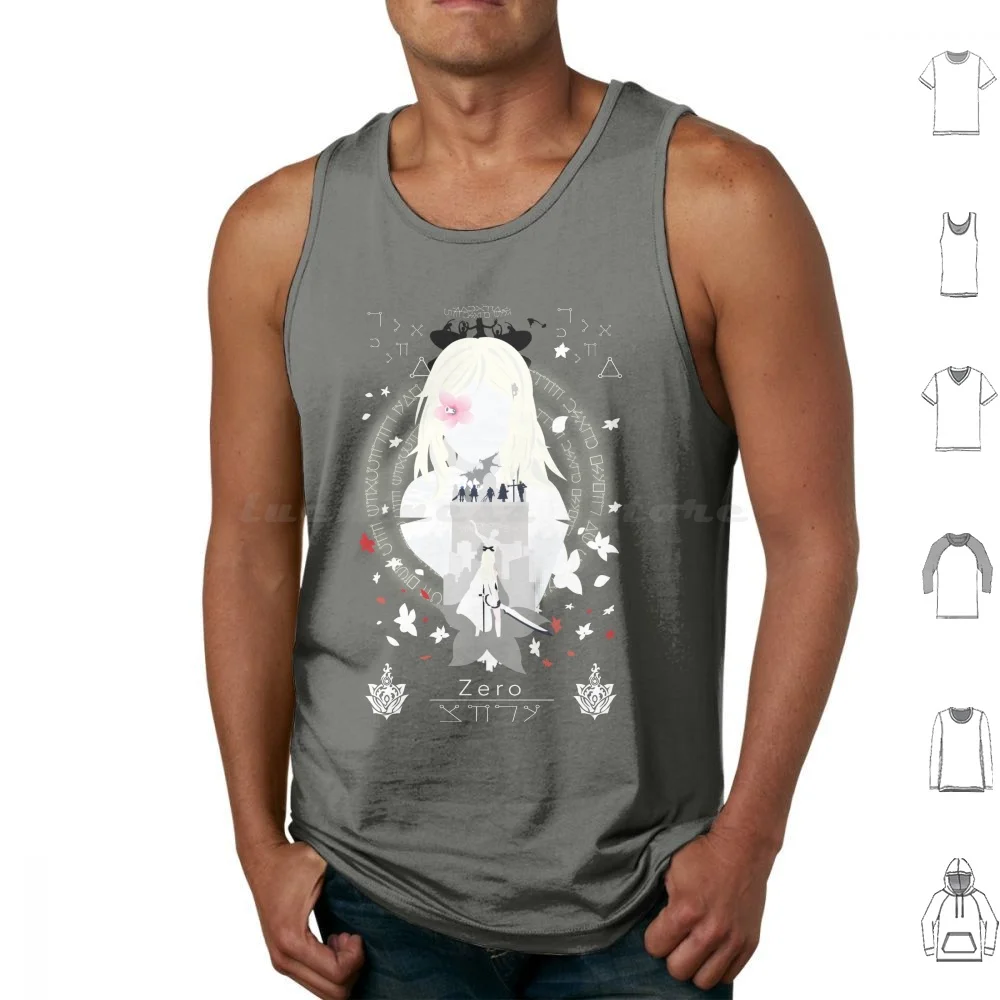 Lady Zero Negative Space Tank Tops Print Cotton One Two Three Four Five Drakengard