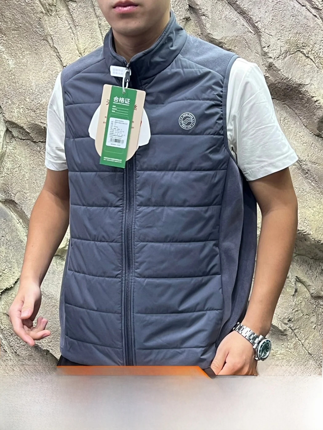 Warmth Thickened Wool Filling Windproof Waterproof Autumn Winter Men's Outdoor Collar Vest Warmth Outerwear Casual Style