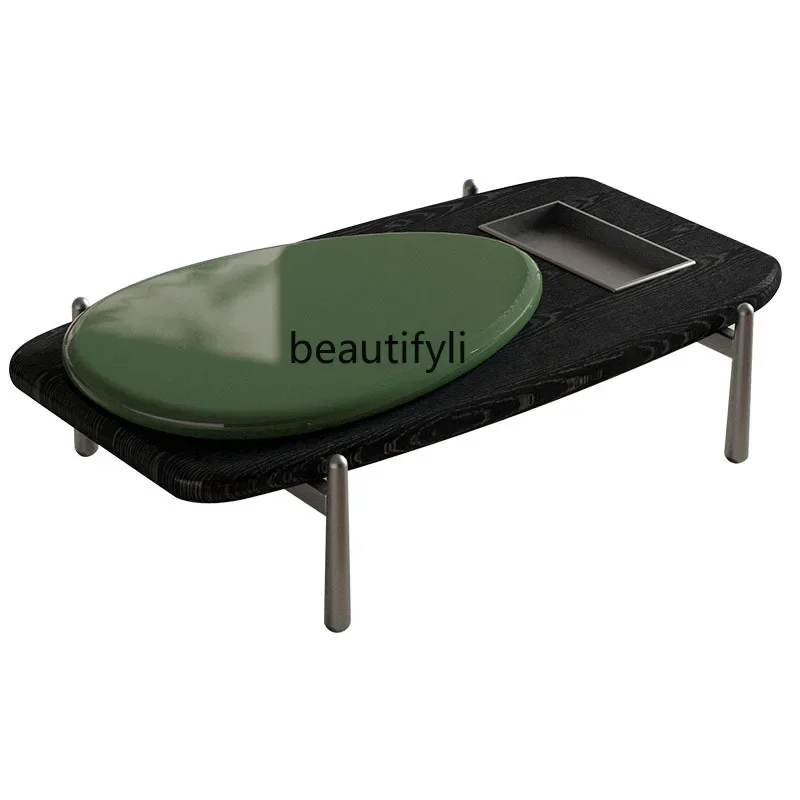 

Simple stretchable rotating coffee table living room storage household small apartment rectangular side table