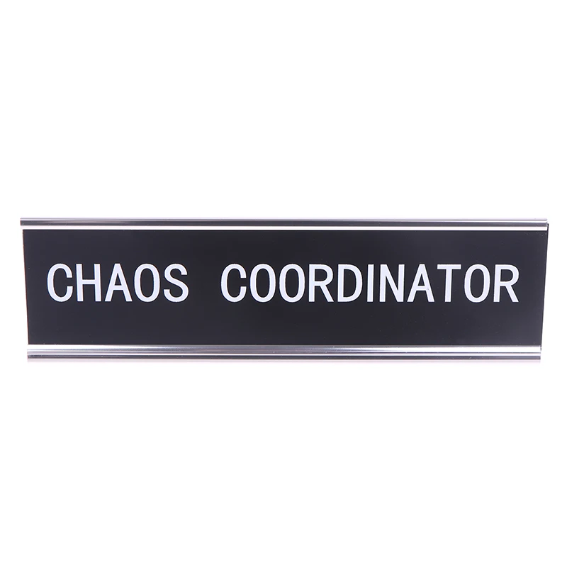 For Women Chaos Coordinator Office Decor Metal Name Plate Position Card Desk Sign Funny Signs Work Supplies