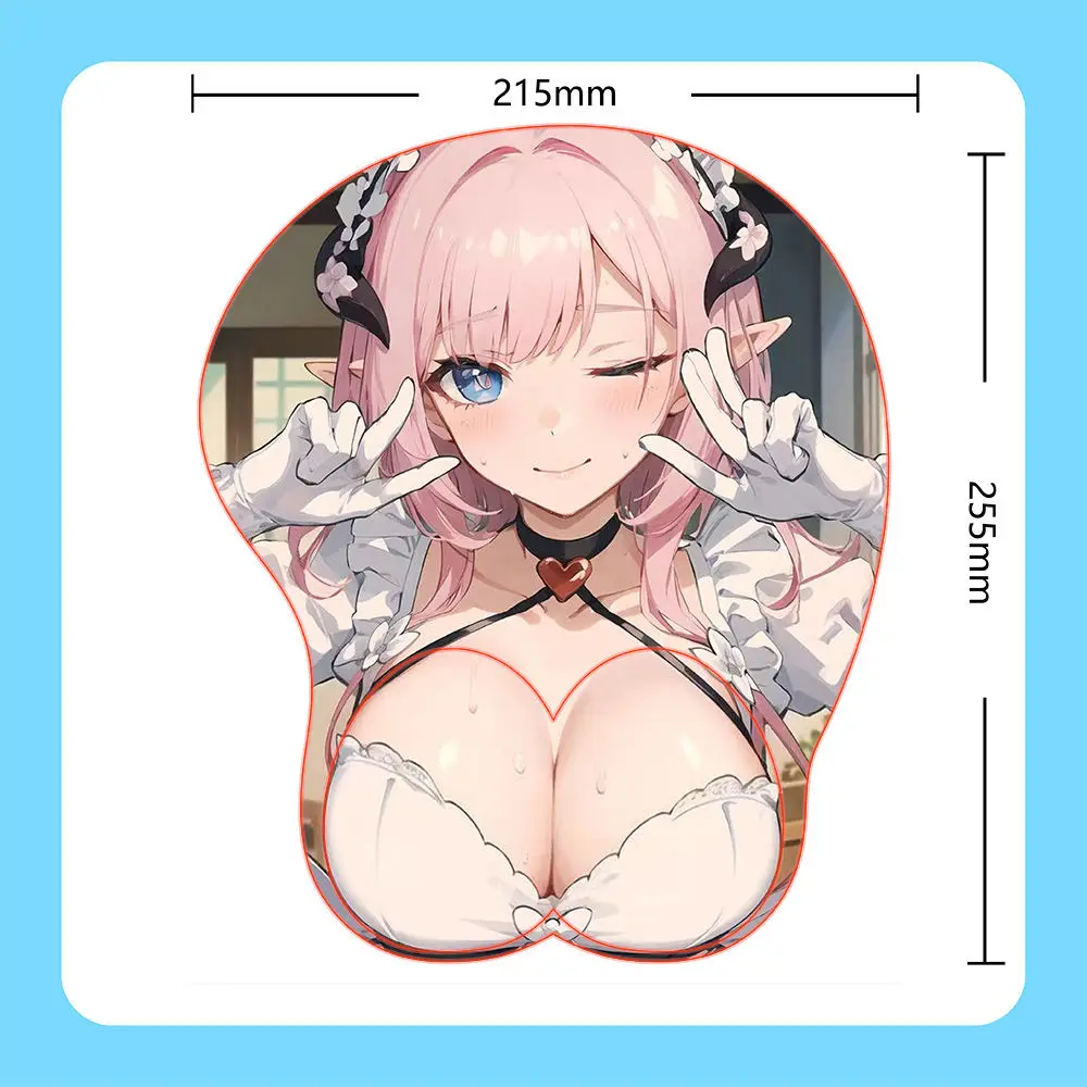 แผ่นรองเมาส์ 3 มิติ Honkai Impact 3rd ลายตัวละคร Elysia, Yae Miko, Raiden Ei พร้อมที่รองข้อมือซิลิโคน ของขวัญวันเกิด