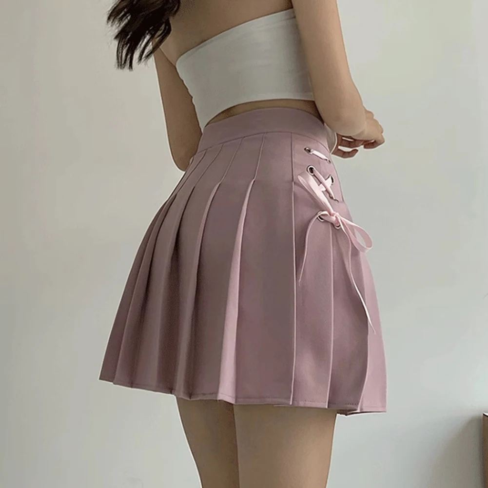 

Для отпуска для дома Плиссированная юбка Kawaii Модная юбка для отпуска Клубный наряд Юбка с высокой талией Обычная длина