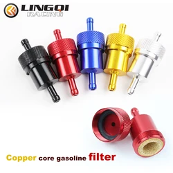LINGQI Modified Universal CNC Aluminum Gasoline Oil Filter Fit For ATV Go-Kart Dirt Pit Bike Motorcycle Petrol Gas Fuel Filters