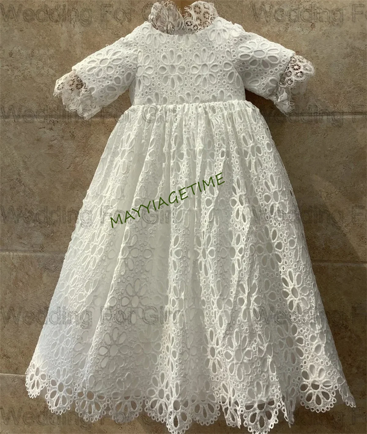 Ivory Lace Flower Girl Dresses For Wedding Princess Daughter Toddler Pretty Pageant Formal First Communion Gowns