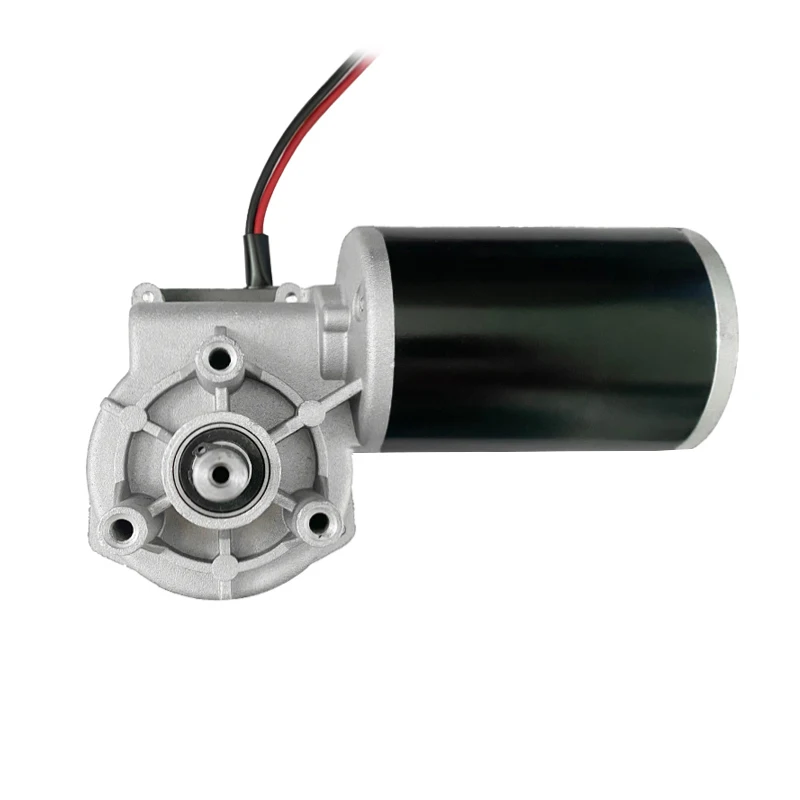 100W 200W  High Torque 12V 24V Low Speed Worm Gear Permanent Magnet Brushed Electrical DC Motor