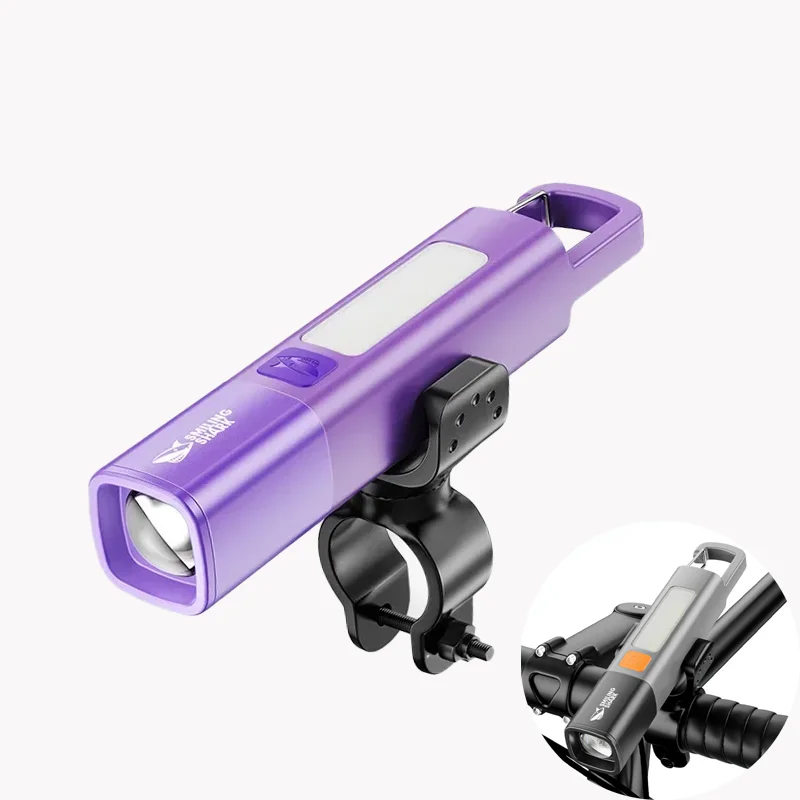 SMILING SHARK Outdoor Mini Side Light Night Riding Lamp Zoomable Long Range Portable LED Flashlight Bicycle Light with Clip-on