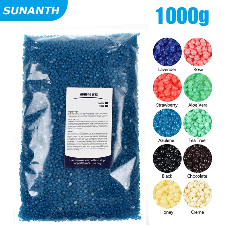 500g/1000g Depilatory Wax Beans Hot Film Painless Waxing Beads Hard Wax Beans Heating Wax Machine Bikini Face Body Hair Removal