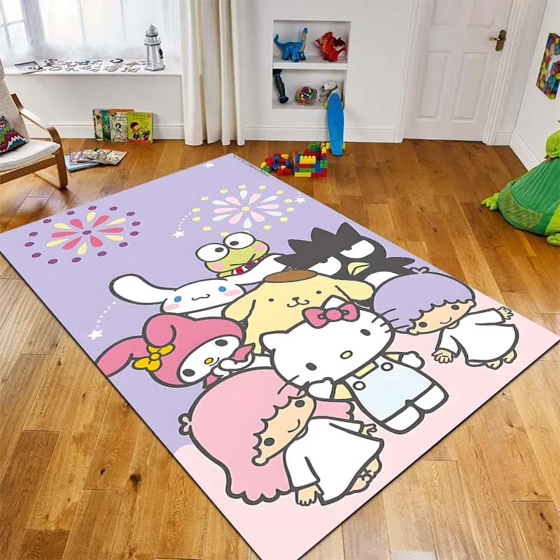 Tapete Kawaii Sanrio antiderrapante para meninas, Tapete do jogo, Decoração do quarto rosa, Tapete da área do quarto, Sala de estar, Quarto, Casa, Japão, Sanrio