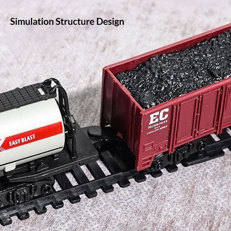 Kids Electric Train Set with Light-Up Tracks, DIY Railway Model Toy Steam Locomotive Sounds, Educational Playset for Boys& Girls