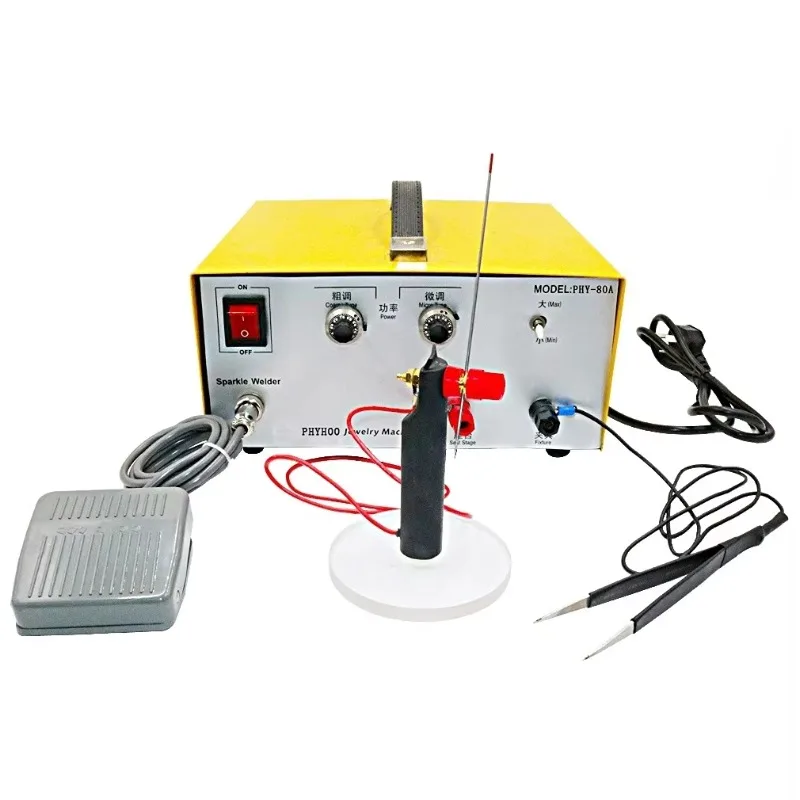 

80A Импульсный аппарат для точечной сварки, сварочное оборудование для ремонта ювелирных изделий, ручной аппарат для точечной сварки золота и серебра