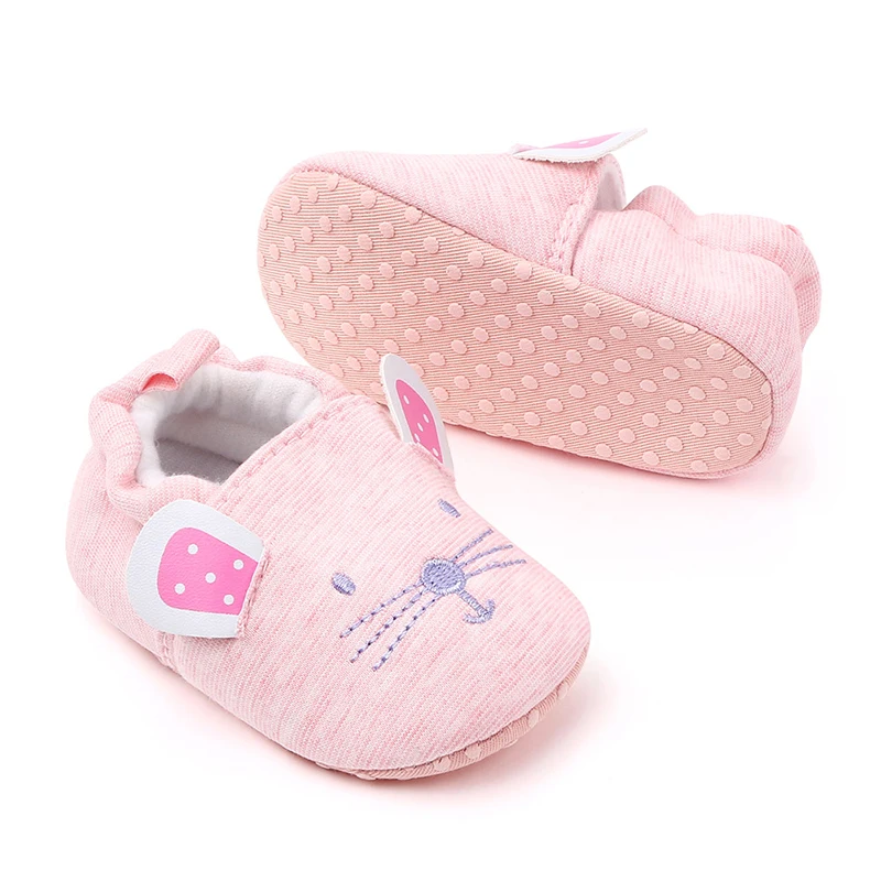 

Baby Girl Cartoon Flats Infant Soft Sole First Walker Crib Shoes for Party Festival Baby Shower Cartoon cute Mick Mouse design