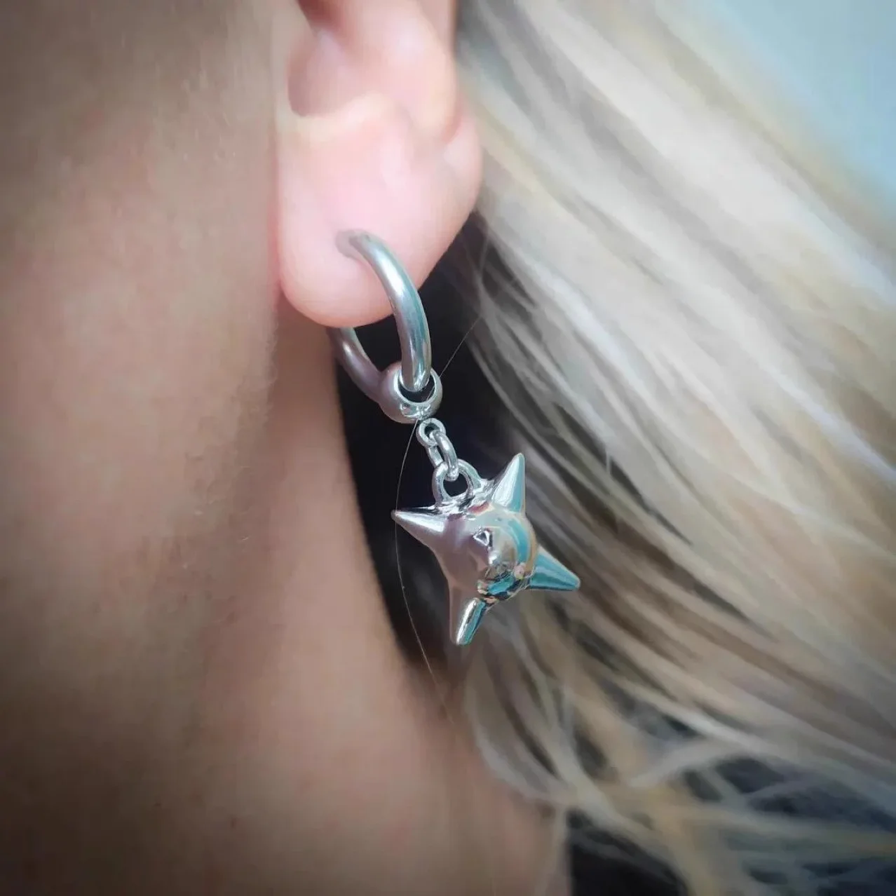 Dark punk studded ball earrings, alternative gothic studded punk earrings, unisex earrings
