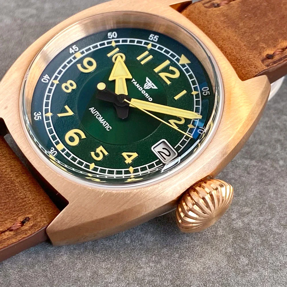 Tandorio CUSN8 Solid Bronze Case NH35A Domed AR Sapphire 36mm