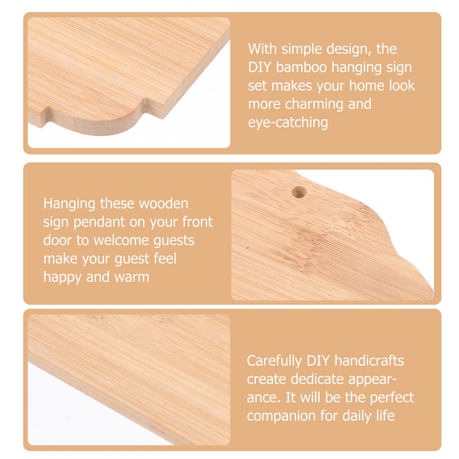 

2 Pcs Christmas Decor Bamboo and Wood Reminder Sign Decoration The Banner Blank Hanging Tags Brown Number Plaque