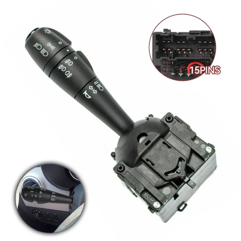 8201167988 Car LHD Headlight Horn Fog Light Switch Stalk Compatible With Renault Sandero Duster Auto Parts