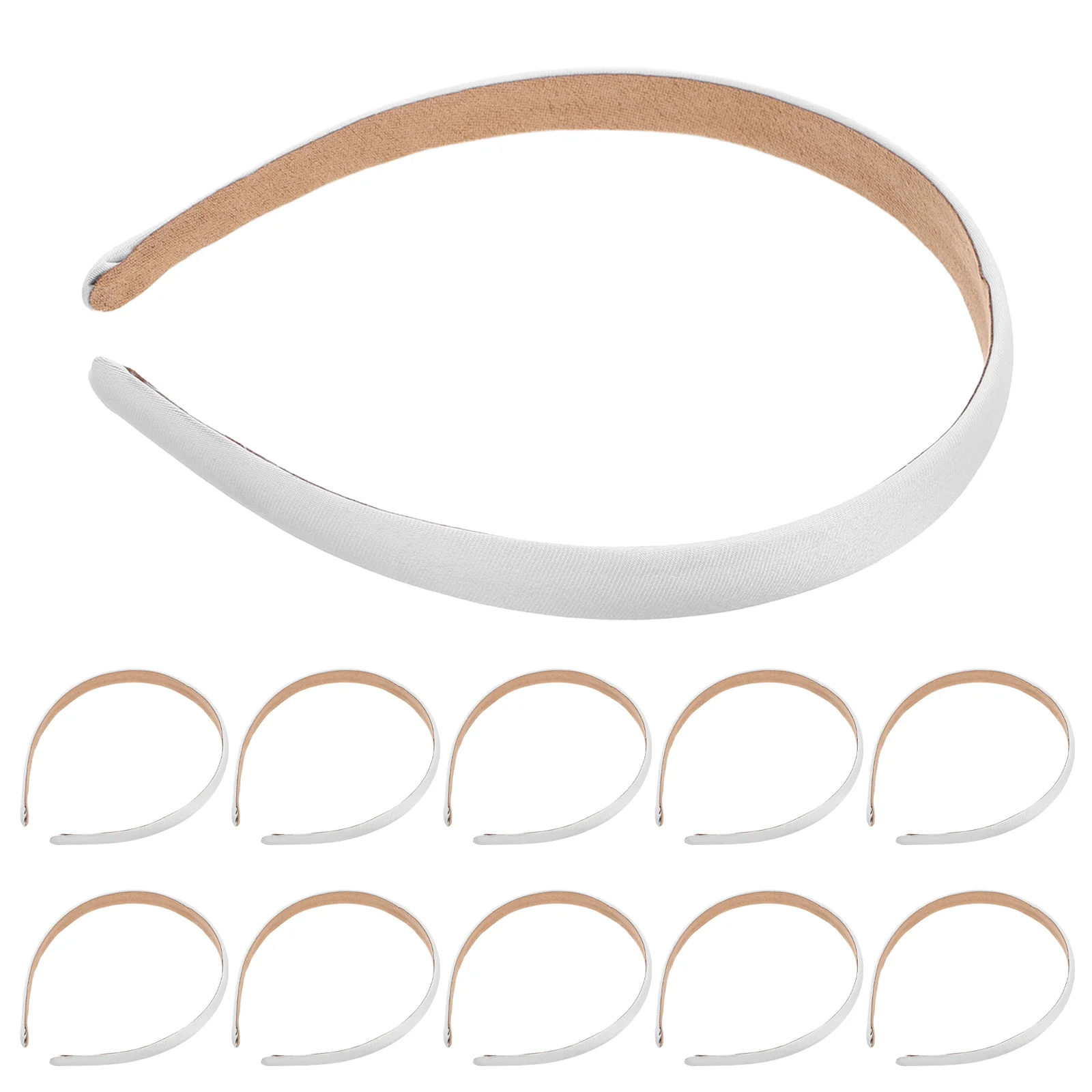 

15 Pcs White Plastic Headbands for Women Wide Edge Cloth Wrapped Nonslip Hair Accessories Versatile Fashion
