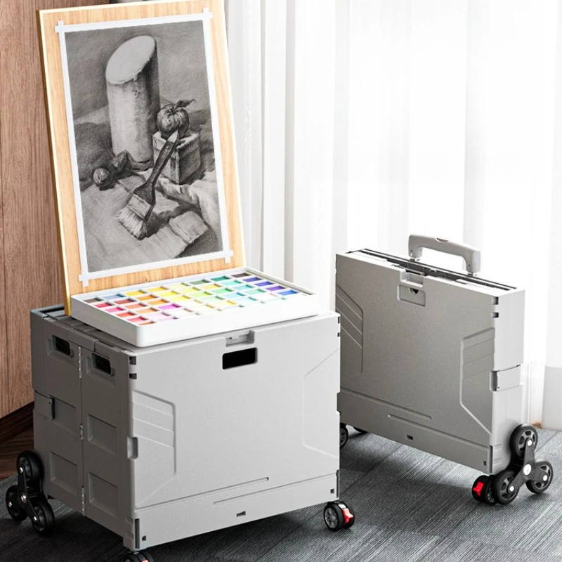 

outdoor sketch cart, painting cart, drawing board, easel trailer, large-capacity painting bag storage painting box