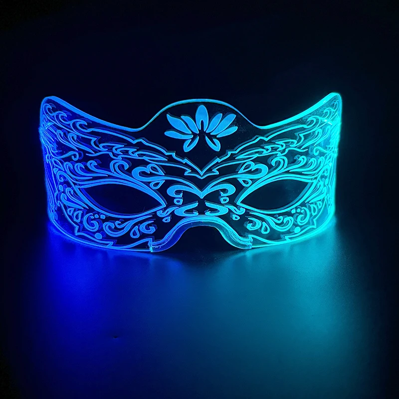 Holiday Party Supplies LED Half Face Mask Colorful Neon Light Mask Men Women Nightclub Bar Disco Decoration Mask