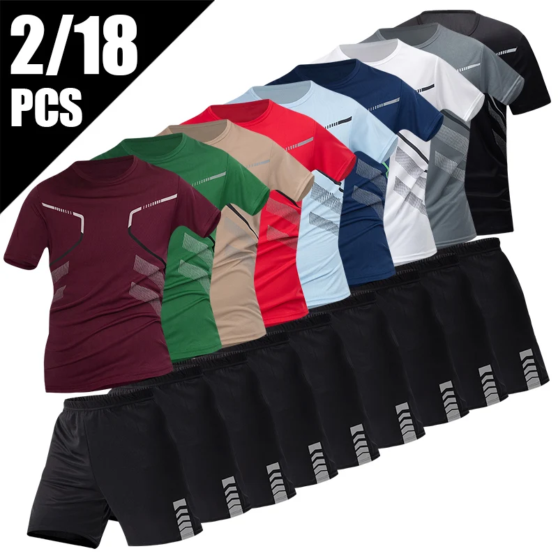 

2-Piece Men's Short-Sleeved Set - Youth Summer Printed T-Shirt - Breathable Sporty Comfortable Loose-Fitting Home Wear Trend
