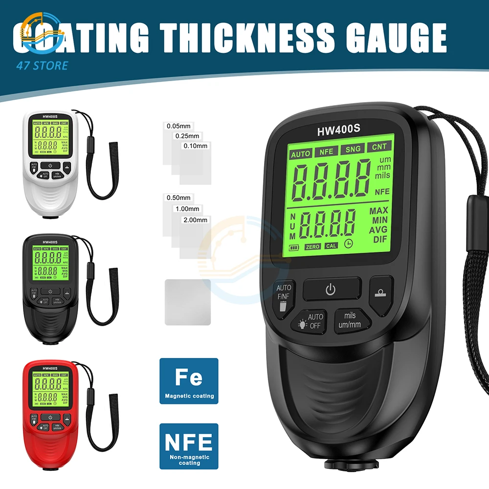 

HW-400S Car Paint Meter Paint Thickness Gauge Car Coating Thickness Meter for Used Car Buyers Paint Thickness Meter Gauge Auto