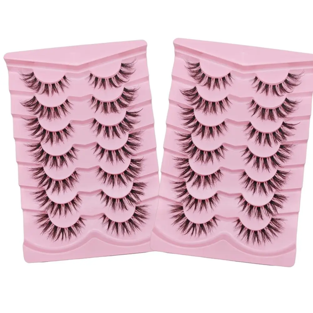 

2 boxes of 14 pairs of false eyelashes, transparent eyelashes, natural eyelashes, explosive striped D-roll extended eyelashes