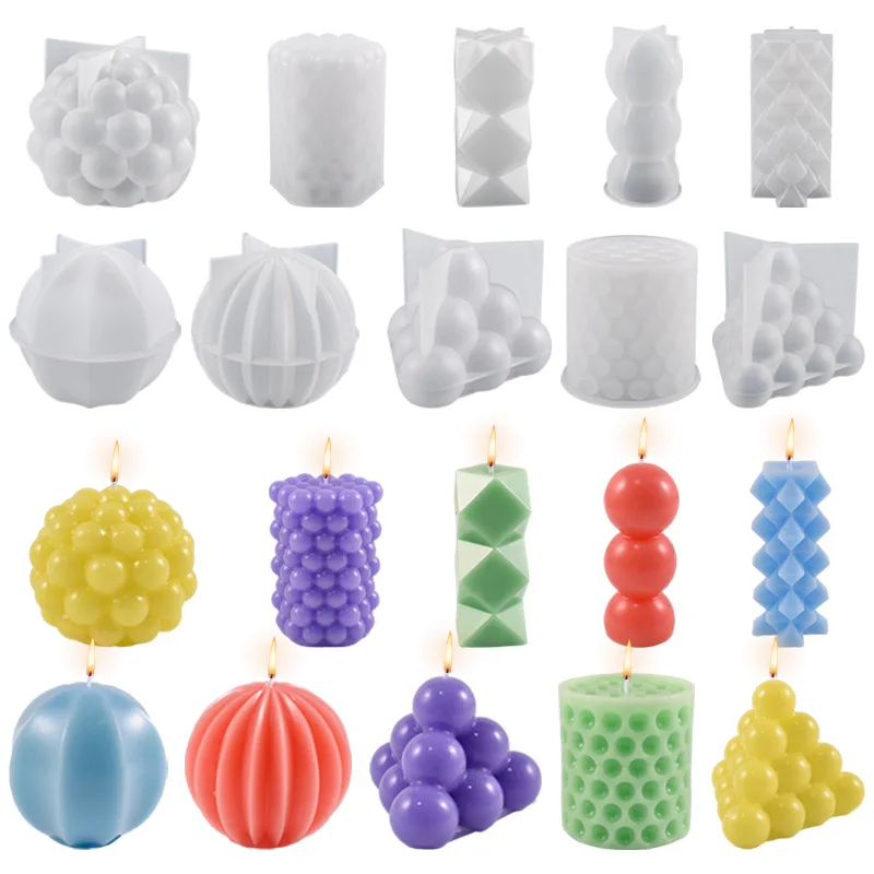 Hot Multi-Style Geometric Bubble Ball Silicone Candle Mold Spherical Lantern Crystal Epoxy Resin Soap Gypsum Chocolate Mould