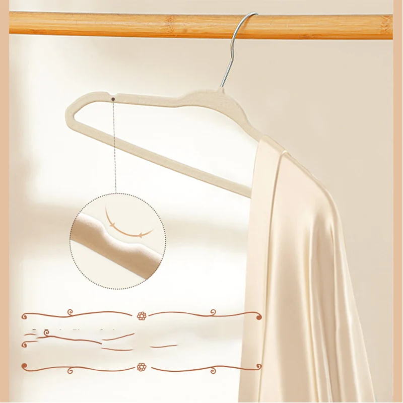 10pcs/Lot Hanger Clothing Store Coat 42cm/45cm Velvet Clothes Hanger Hooks for Adult Clothes Hanger from Velvet Rack Dress Hooks