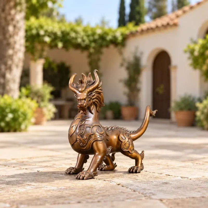 Custom bronze retro metal creative crafts decoration Chinese dragon bronze statue, suitable for home office desk decoration