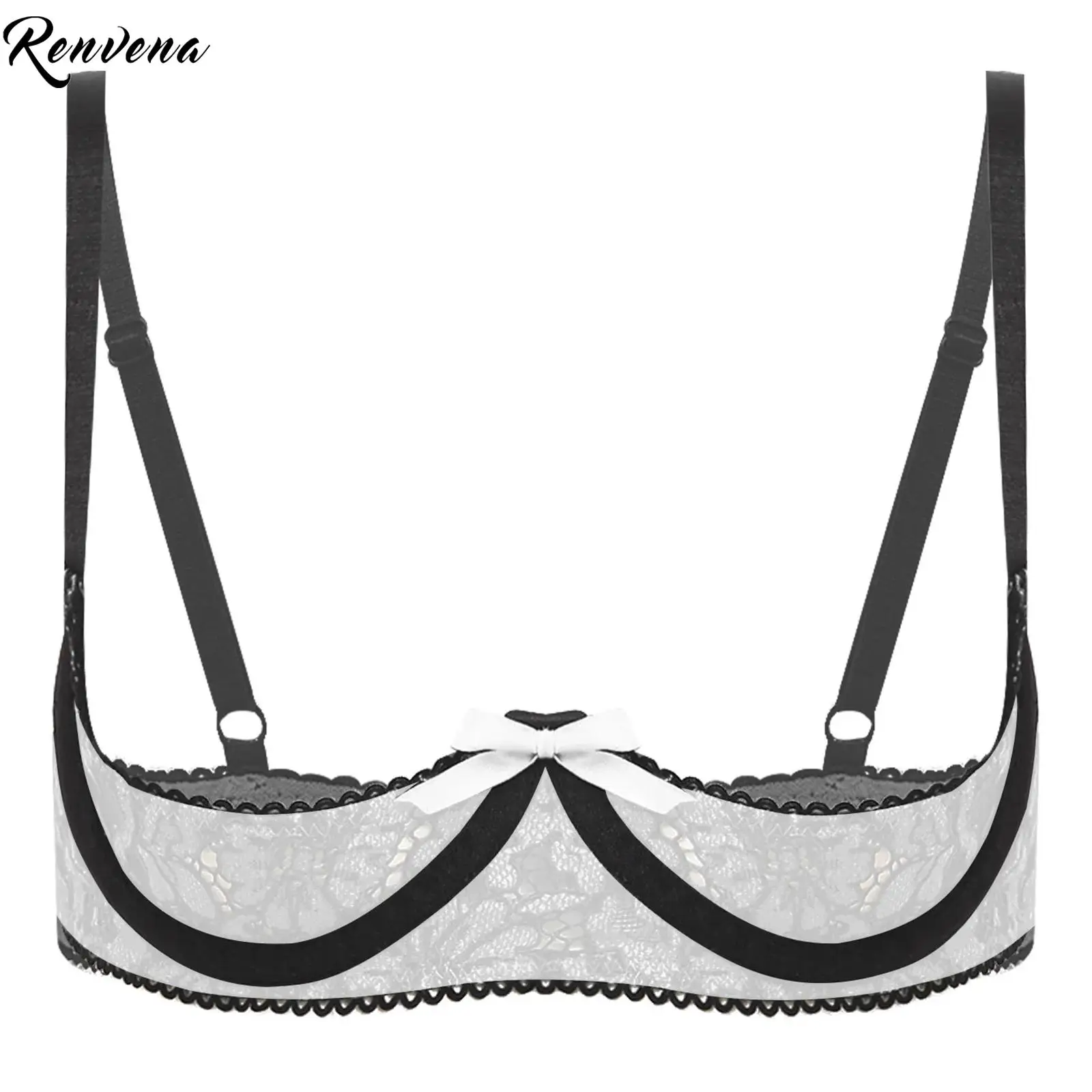 

Womens Bra Tops Floral Lace Bra 1/4 Cups Underwire Balconette Bralette Tempting Lingerie Tops for Date Anniversary Honeymoon