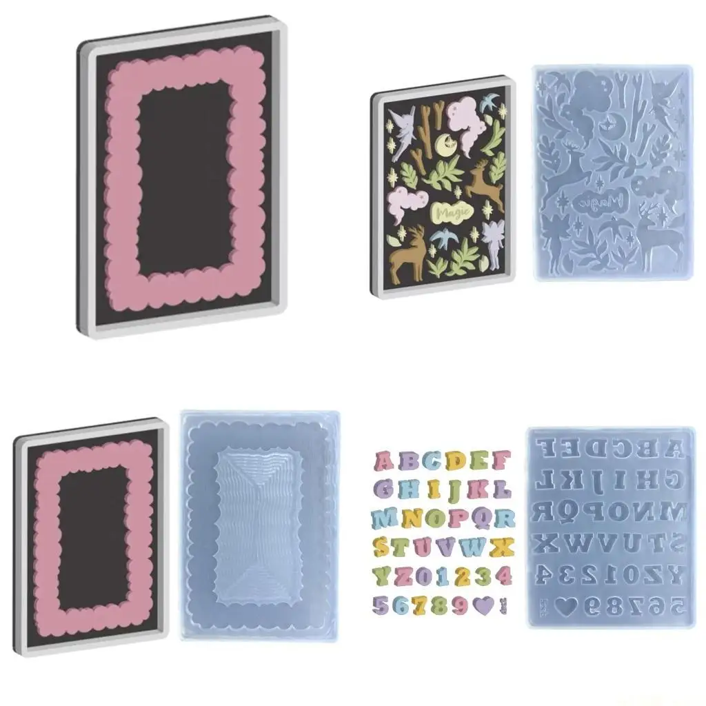 

D46E Photo Frame Decorations Silicone Mold UV Epoxy Jewelry Mold Resin Casting Tool