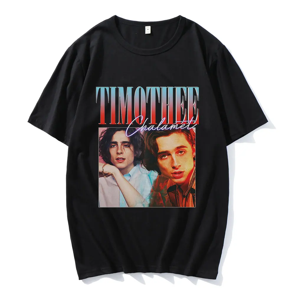 2022 New Timothee Chalamet Vintage Graphics T Shirts Men Harajuku Streetwear Hip Hop T-shirts 100% Cotton T-shirt Oversized