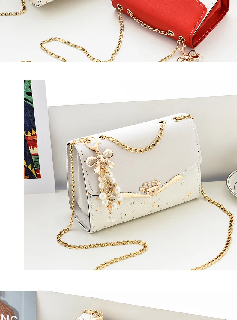 Hochwertige Handtasche aus PU-Leder, Damenhandtasche, einfarbige Umhängetasche, Damen-Messenger-Tasche, kleine Tragetasche für Damen und Mädchen. – Detail 15
