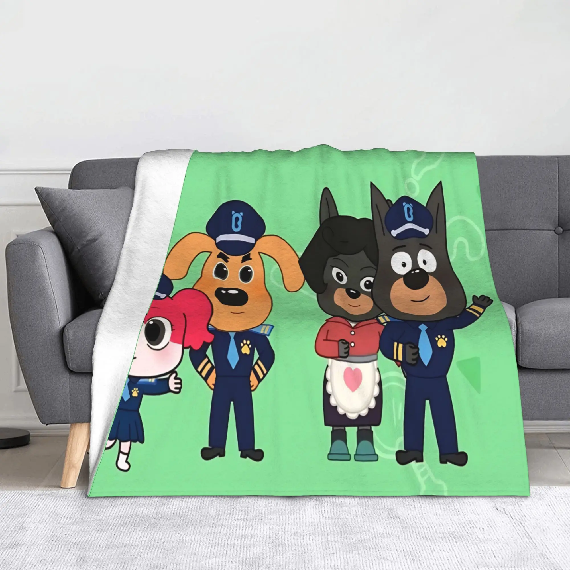 

Sheriff Labrador Dog Blankets Cartoon Plush Funny Breathable Throw Blanket for Home Restaurant Autumn/Winter