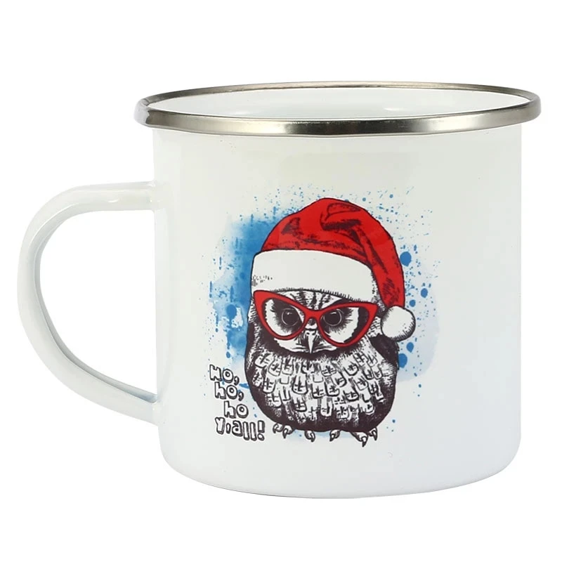 Customized Enamel Metal Mug 350ML Colorful Print Your Photo LOGO Coffee Mugs, Tea Cups, Mothers' Day, Fathers' Day Wedding Gift