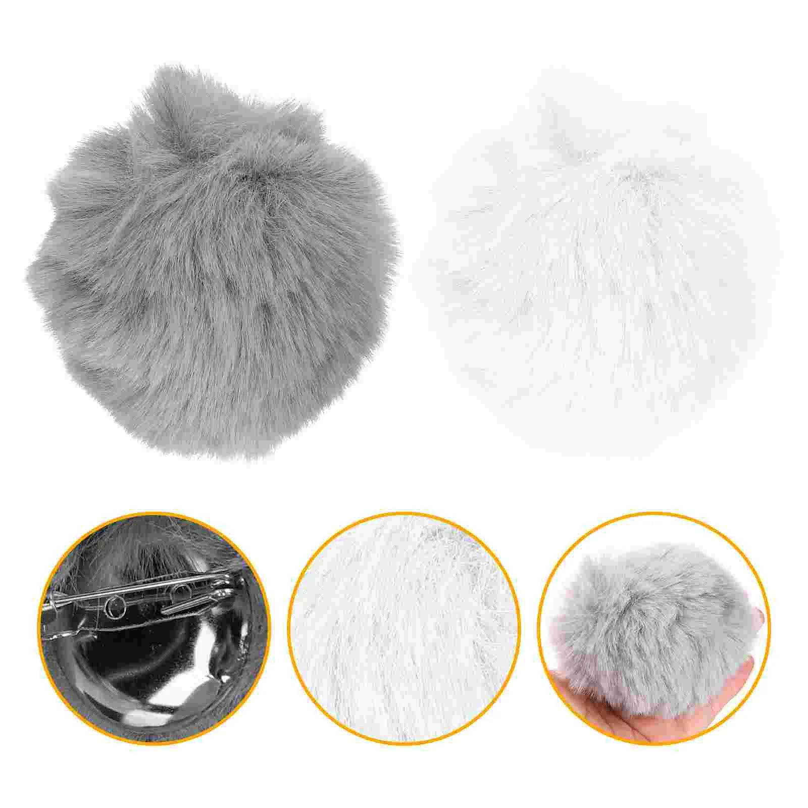 2 Pcs Rabbit Tail Plush Ball Costume Pom Costumes for Bunny Tails Accessories Rabbits White Aldult Miss