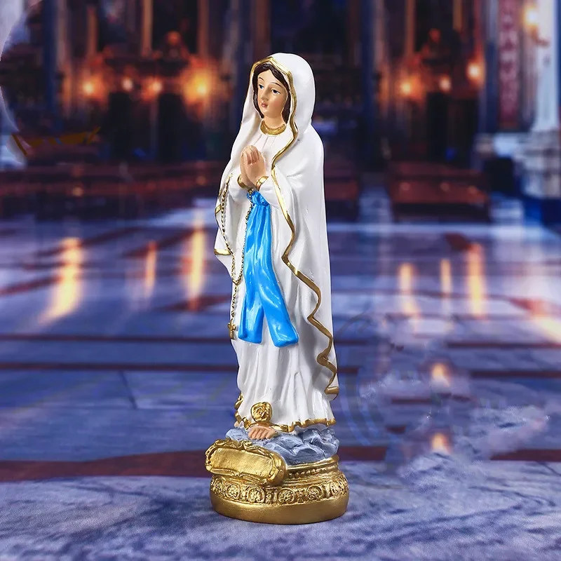 Virgin Mary Model Blessed Mother Statue Our Lady of Lourdes Blessed Virgin Mother Mary Catholic Religious Resin Figurine Statue