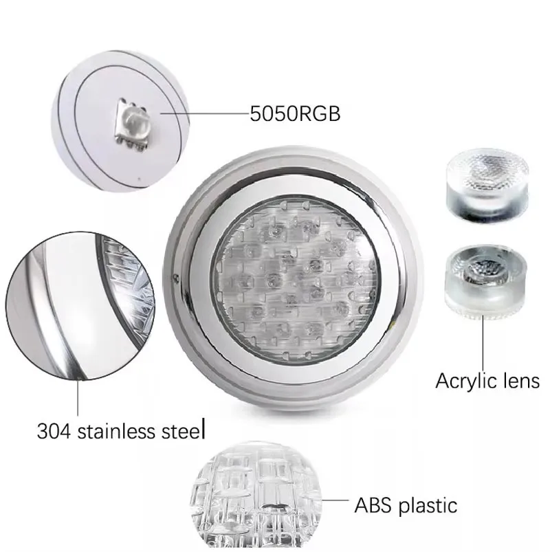 RGB SMD2835 IP68 Waterproof LED Pond Light Outdoor Square Fountain Underwater Landscape Lighting 12W-45W 12V