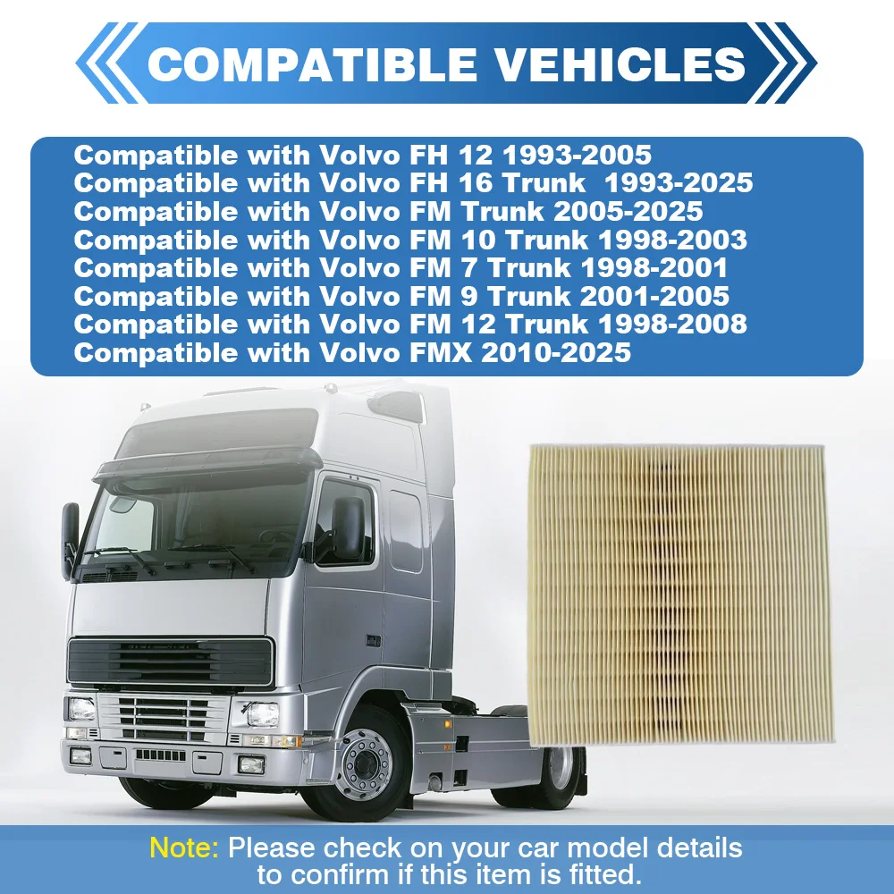 

For Volvo FH FM 7 9 10 12 Trunk FMX Cabin Air Cleaner Air Conditioning Element Filter 8143691 21758906 Automotive Accessories