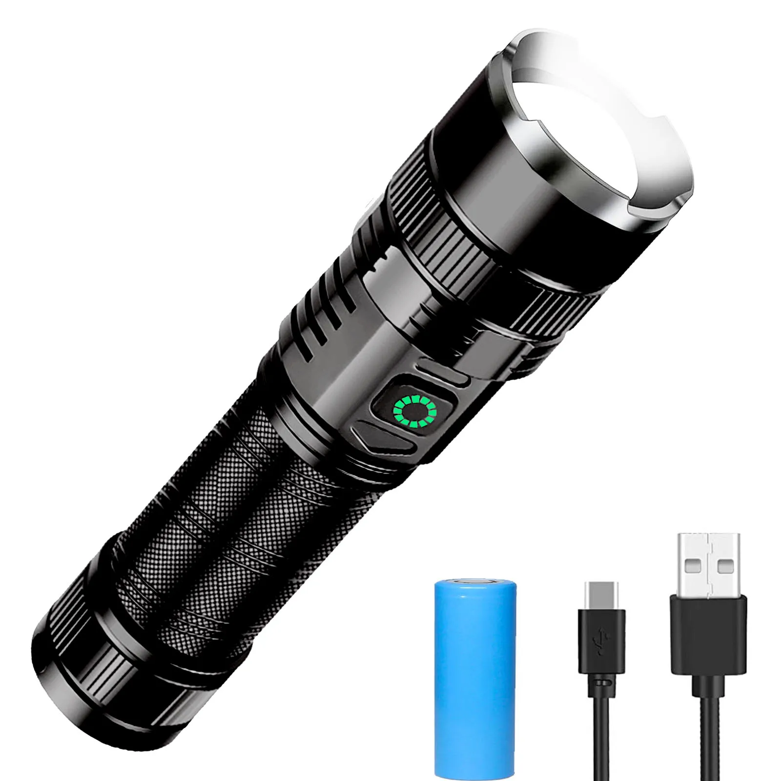 Most Powerful Long Range LED Flashlight High Power Tactical USB Rechargeable Torch Strong Light Hand Lantern for Camping,Hunting