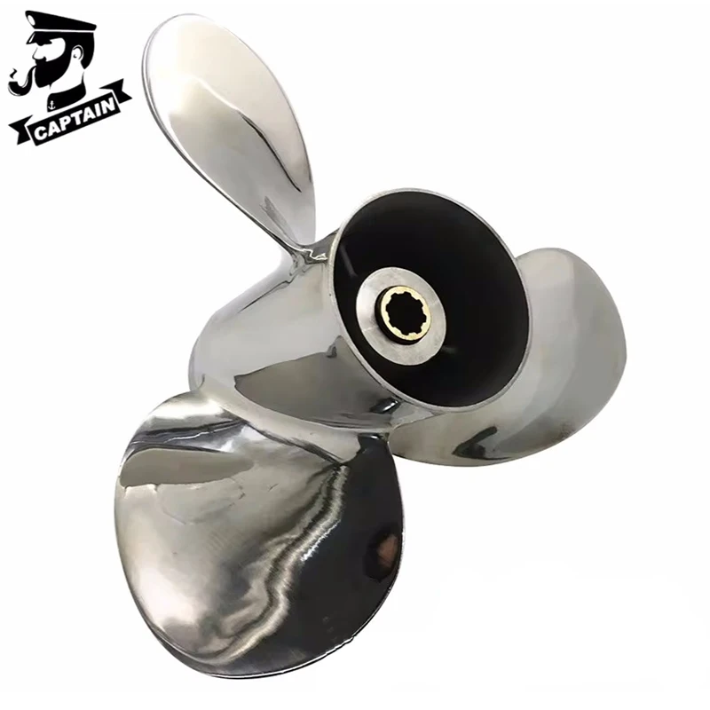 Captain Boat Marine Propeller 9 1/4x8 Fit Yamaha Outboard Motor Engines 9.9 HP 15HP 20HP Stainless Steel 8 Tooth Spline 3 Blades