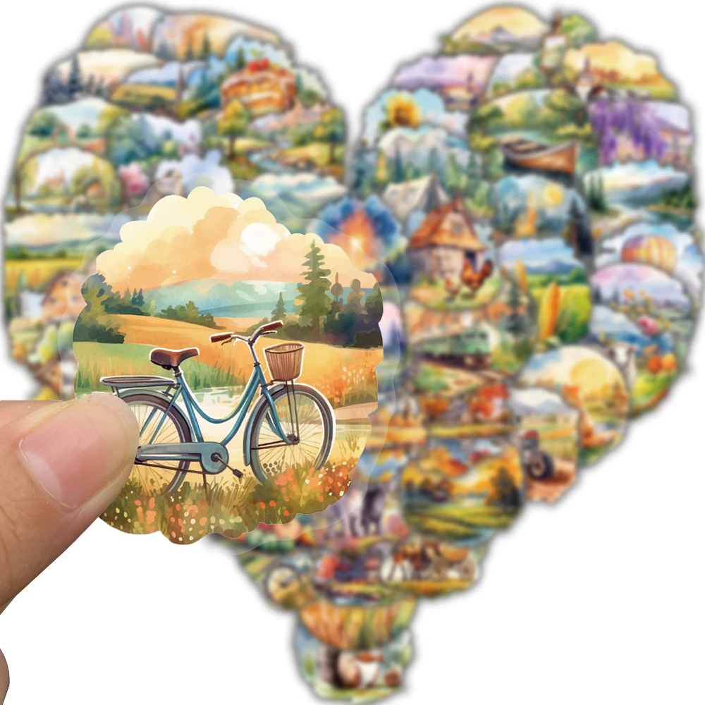 50/100 Stück Aufkleber mit ländlichen Motiven für Scrapbooking, Laptop, Ästhetik, Motorrad, Schreibwaren, Schulbedarf, Notizbuch, kreative Aufkleber
