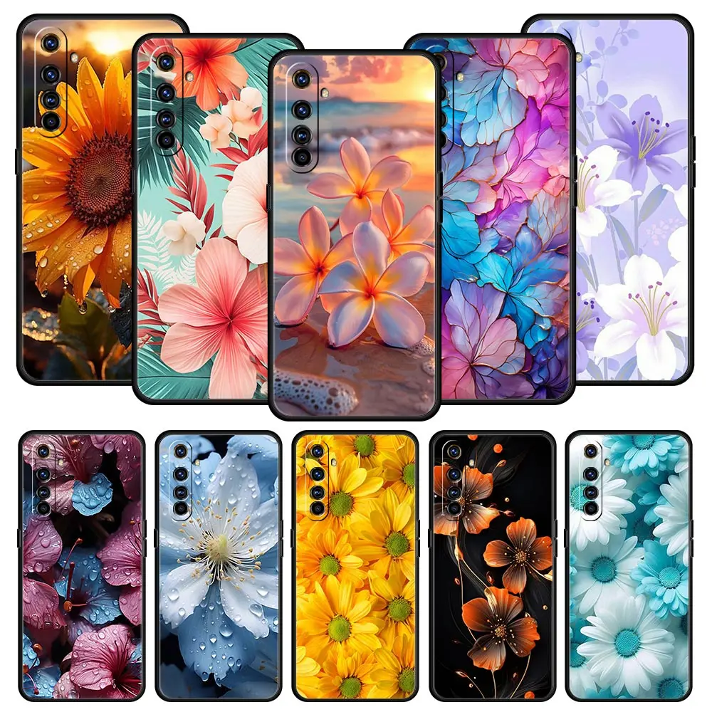 Beauty Flowers Leaves Phone Case For Realme 12 11 10 9 8 5G 7 6 GT5 GT3 GT2 Pro Plus C21 C11 C25 C35 GT Neo 2 3 3T 5 Soft Cover