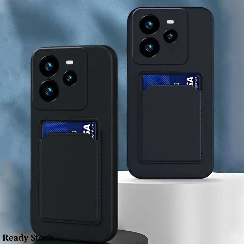 Luxury Soft Silicone Wallet Case For Realme GT7 Pro 5G GT6 T Card Holder Slot Back Cover Phone Realme GT Neo 6 T GT6 Pro gt7