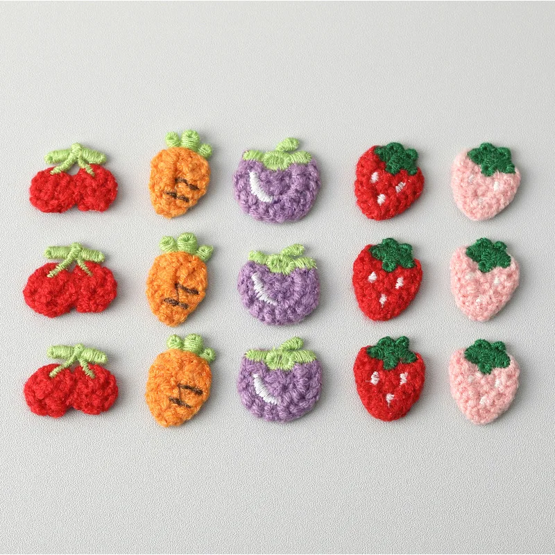 Cute Cartoon Fruit and Flowers Embroidery Patch Stickers, DIY Clothing Accessories, Fashion Cap, Socks, Decorative, 10Pcs